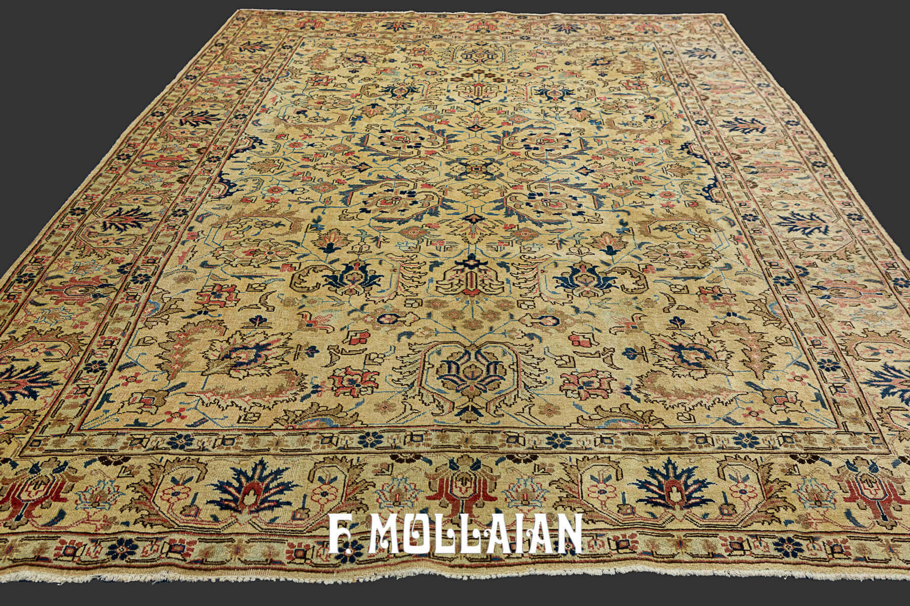 Hand-Knotted Antique Persian Tabriz Khoy Carpet n°:54628707